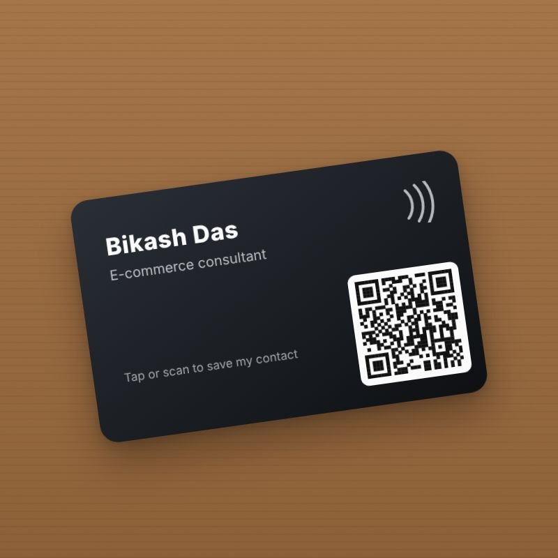NFC + QR visiting card with a MiniPage.me QR code